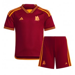 AS Roma Koszulka Podstawowych Dziecięca 2023-24 Krótki Rękaw (+ Krótkie spodenki)